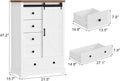 GAOMON Farmhouse 5 Drawers Dresser,47" Tall Chest of Drawers w/Sliding Barn Door, Rustic Wood Dressers Organizer w/Adjustable Shelves for Bedroom, Living Room, Hallway,Entryway,Kitchen