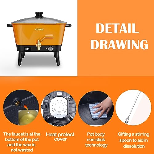 Wax Melter for Candle Making, Electric Non-Stick, 8Qt Capacity with Temperature Control Y714