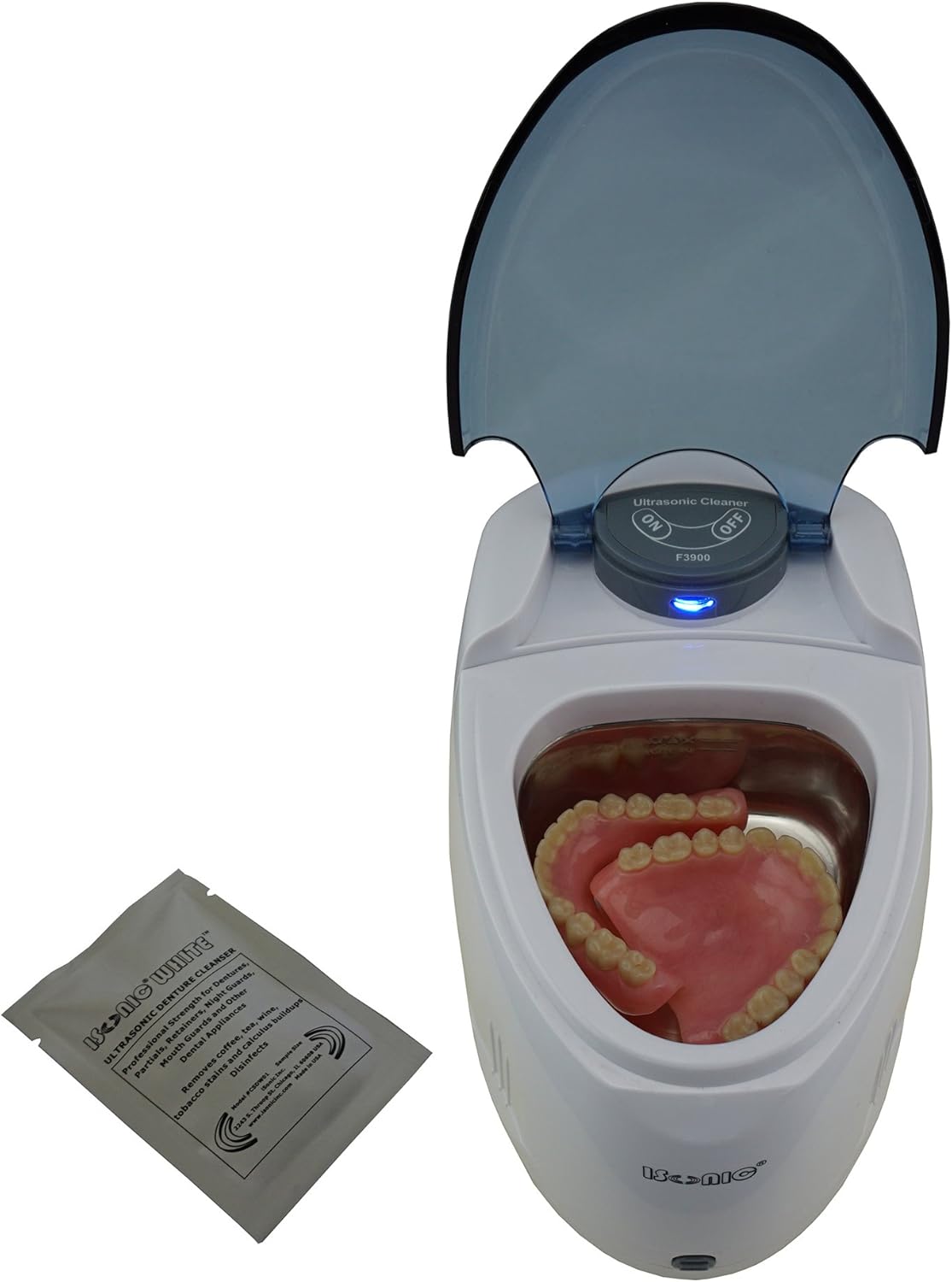 Ultrasonic Denture and Aligner Cleaner for Dental Appliances, 110V 20W, White R7797