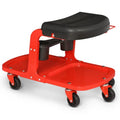 Magshion Garage Mechanic Creeper Seat with Tool Tray/Rack and Can Holder, Durable Mechanics Stool on Wheels 350 lbs Capacity Rolling Creeper Garage/Shop Seat, Black