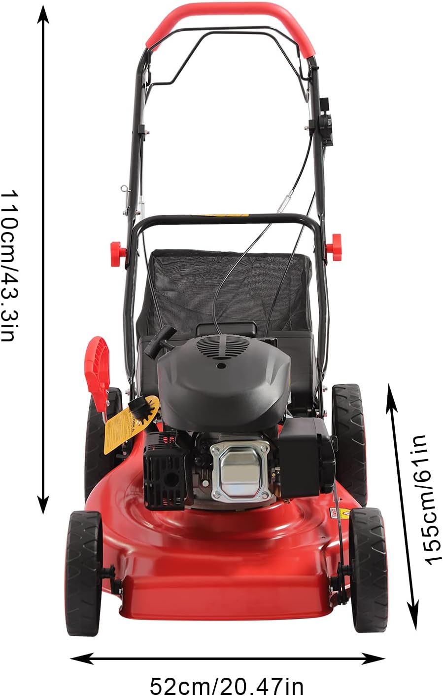 Self-Propelled Gas Lawn Mower, 8 Adjustable Heights H5415