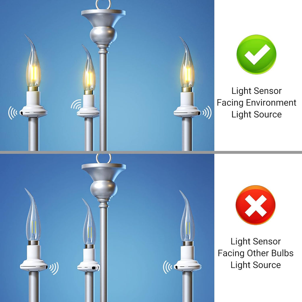 Dusk to Dawn E12 Candelabra Light Socket with Photocell Sensor, 2 Pack S980370