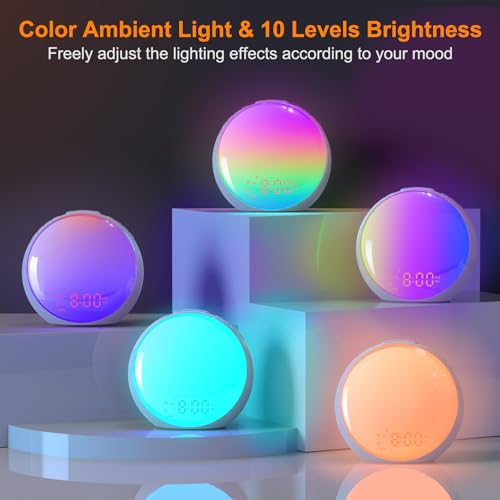 Sunrise Alarm Clock with Wake Up Light, Dual Alarms and FM Radio N967705
