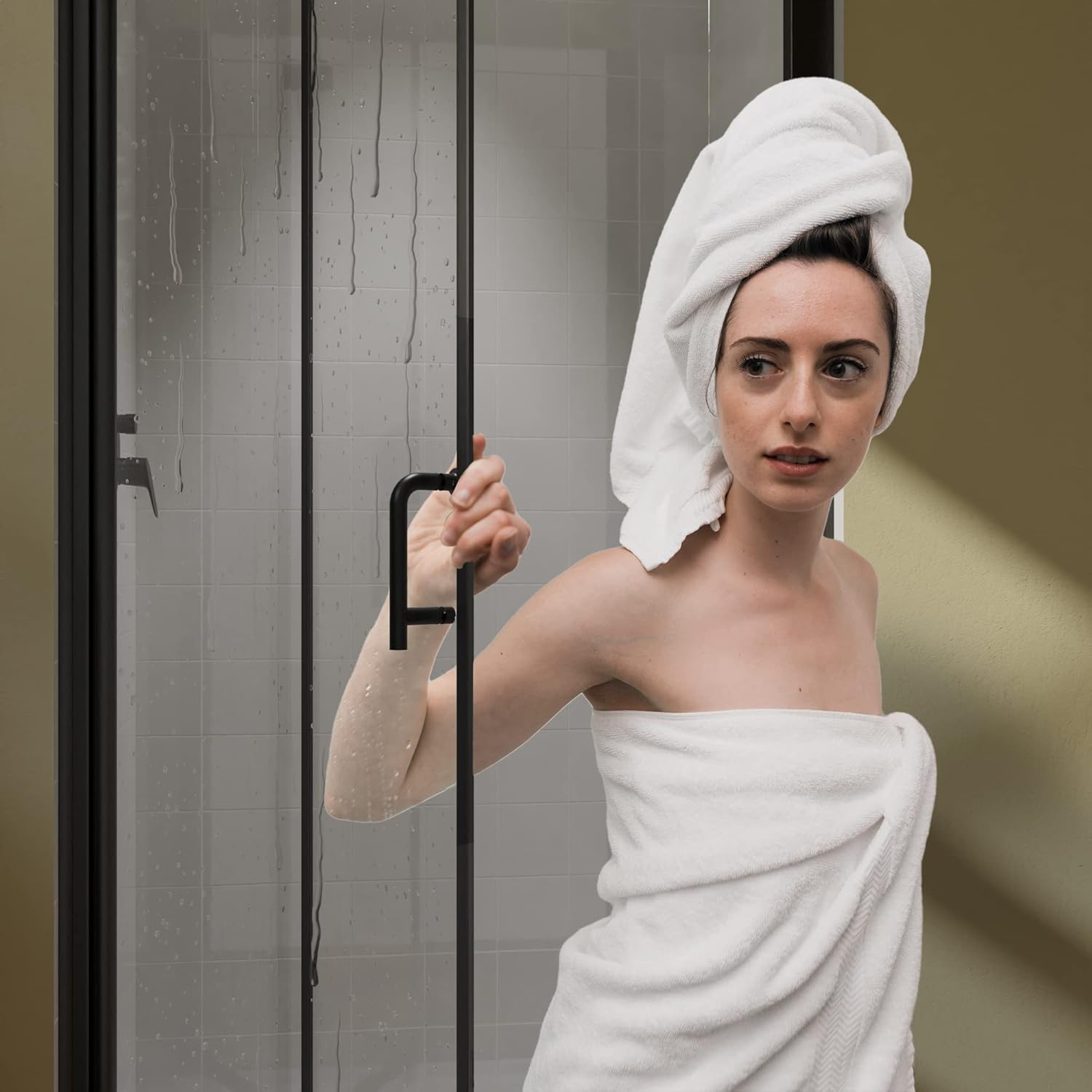 Frameless Glass Shower Door 32" x 72" Matte Black U529