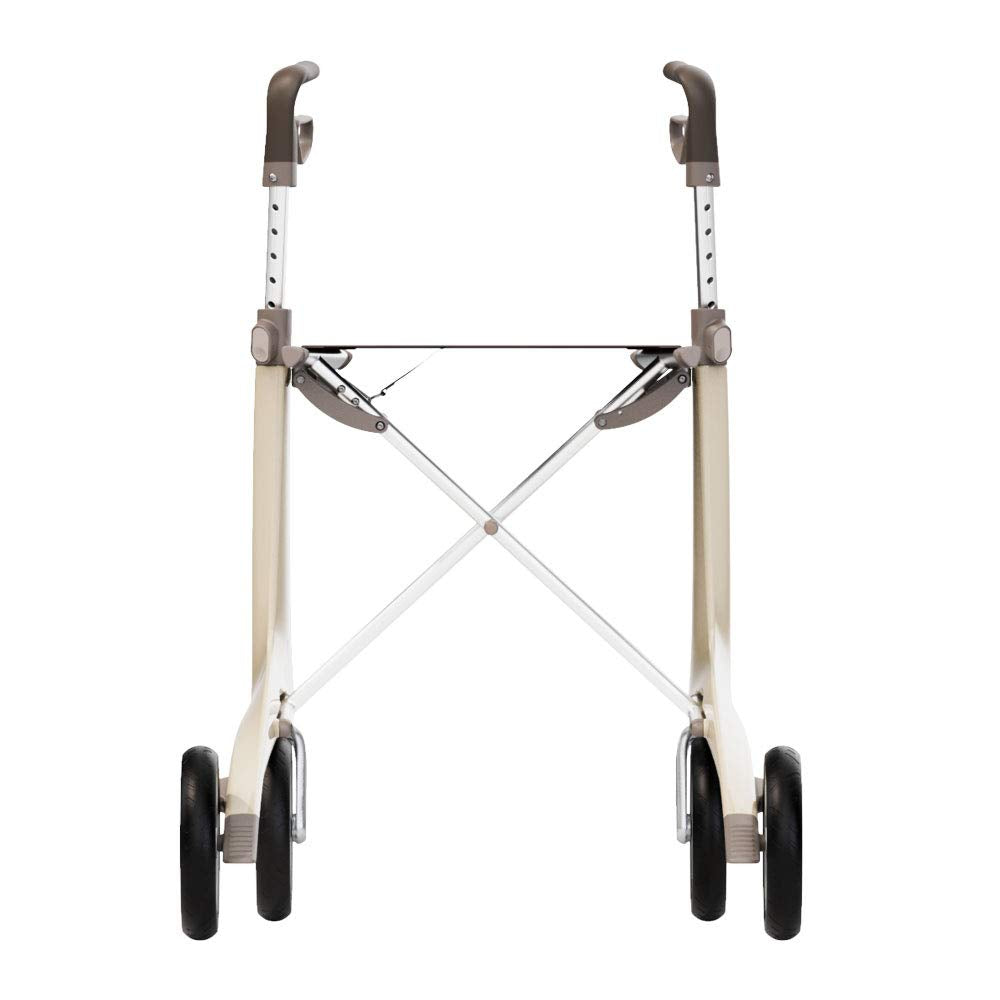 Carbon Ultralight Rollator Walker with Organizer Bag, Regular Track, Oyster White C1288