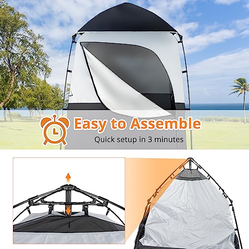 6.8FT Pop Up Shower Tent with Mesh Floor and Carrying Bag N244941