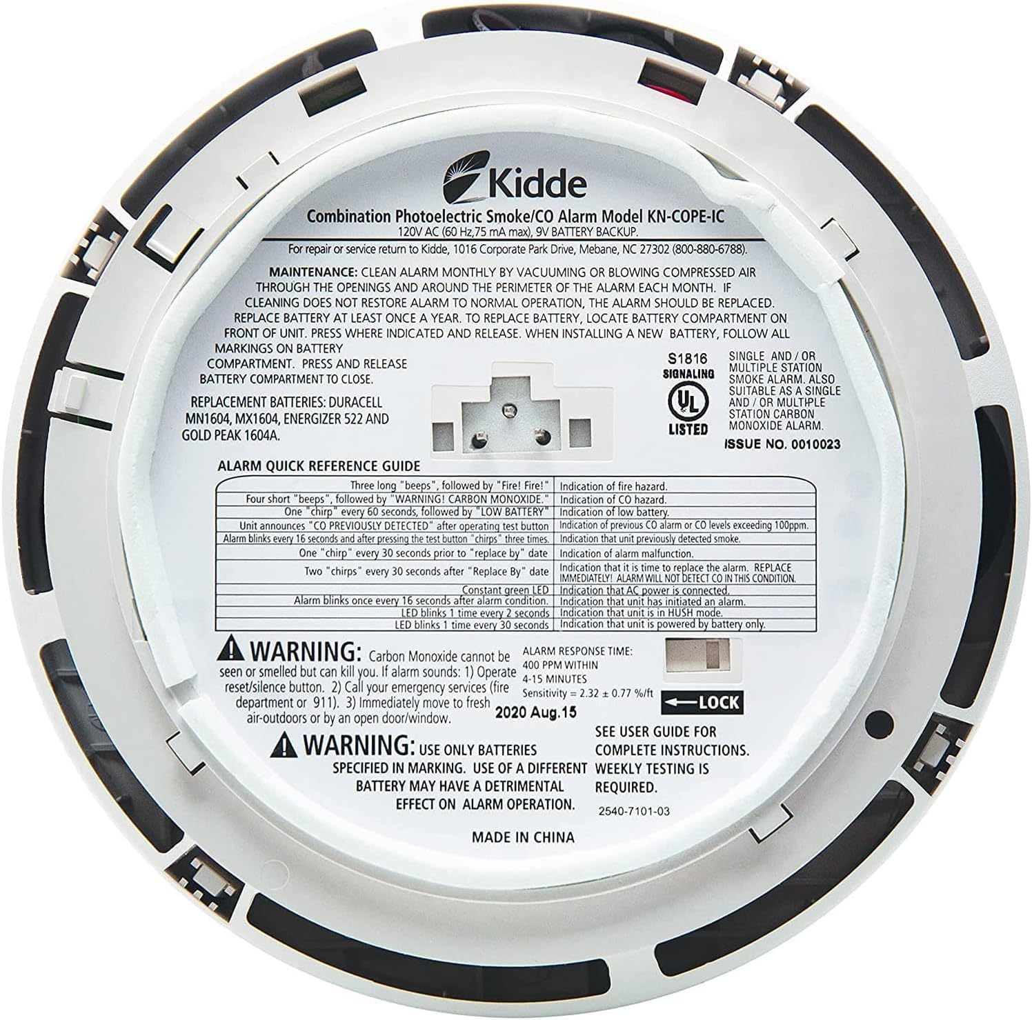 Smoke & Carbon Monoxide Detector, Hardwired, Battery Backup, 6 Pack Q82907