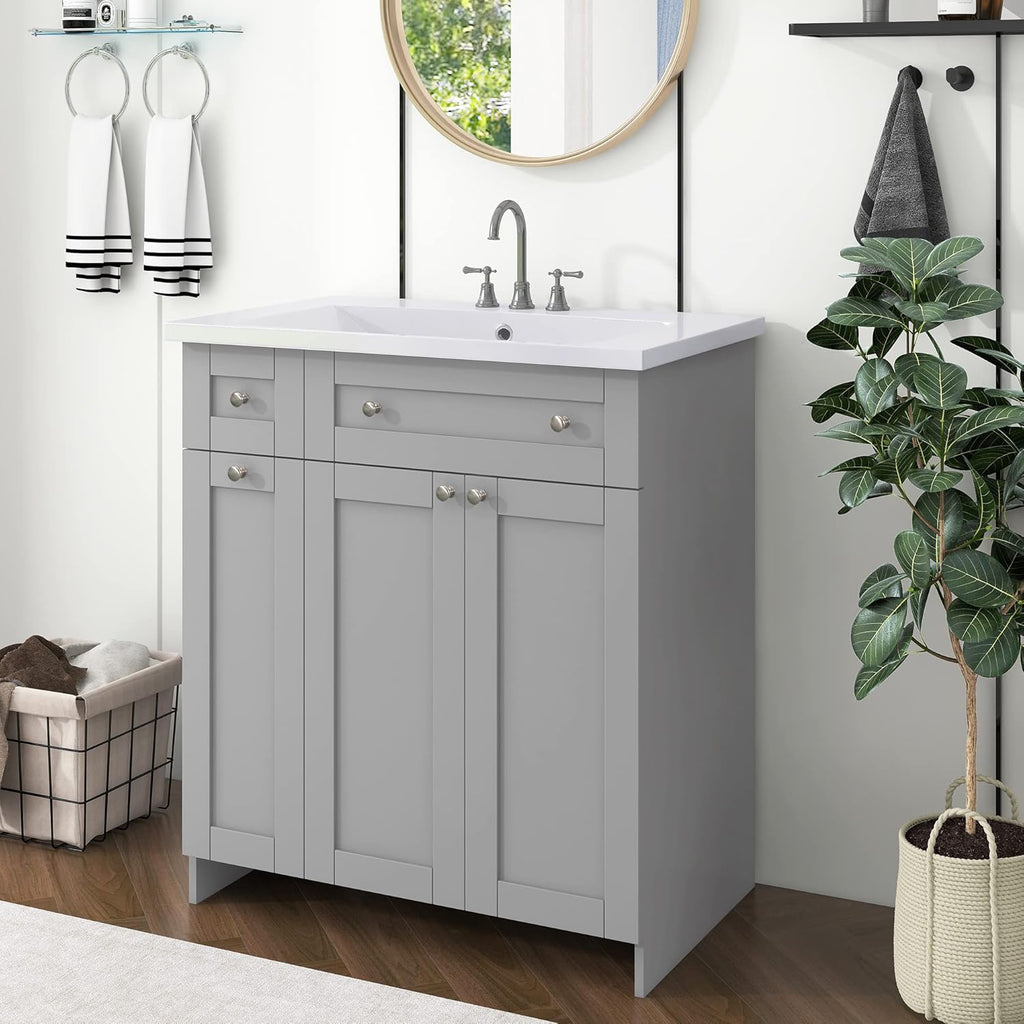 Bathroom Vanity with Single Sink and Storage Cabinet C979