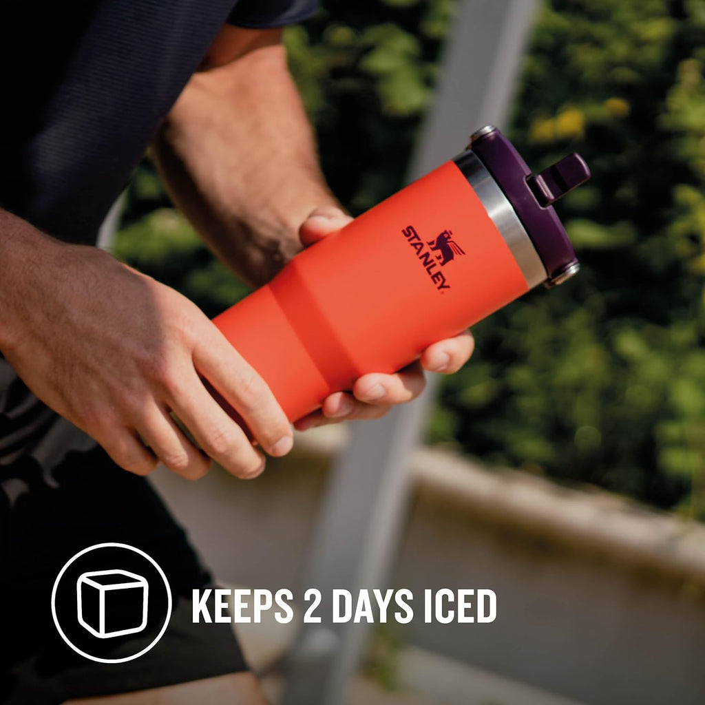 Stainless Steel Water Bottle with Straw 0.89L G77672