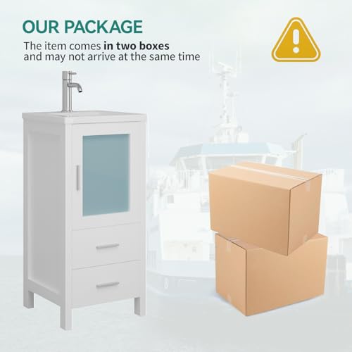 Small Bathroom Vanity with Sink for Small Space, White X279596