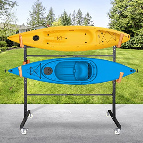Freestanding Kayak Storage Rack for 2 or 4 Kayaks, Outdoor Heavy Duty Stand C900104