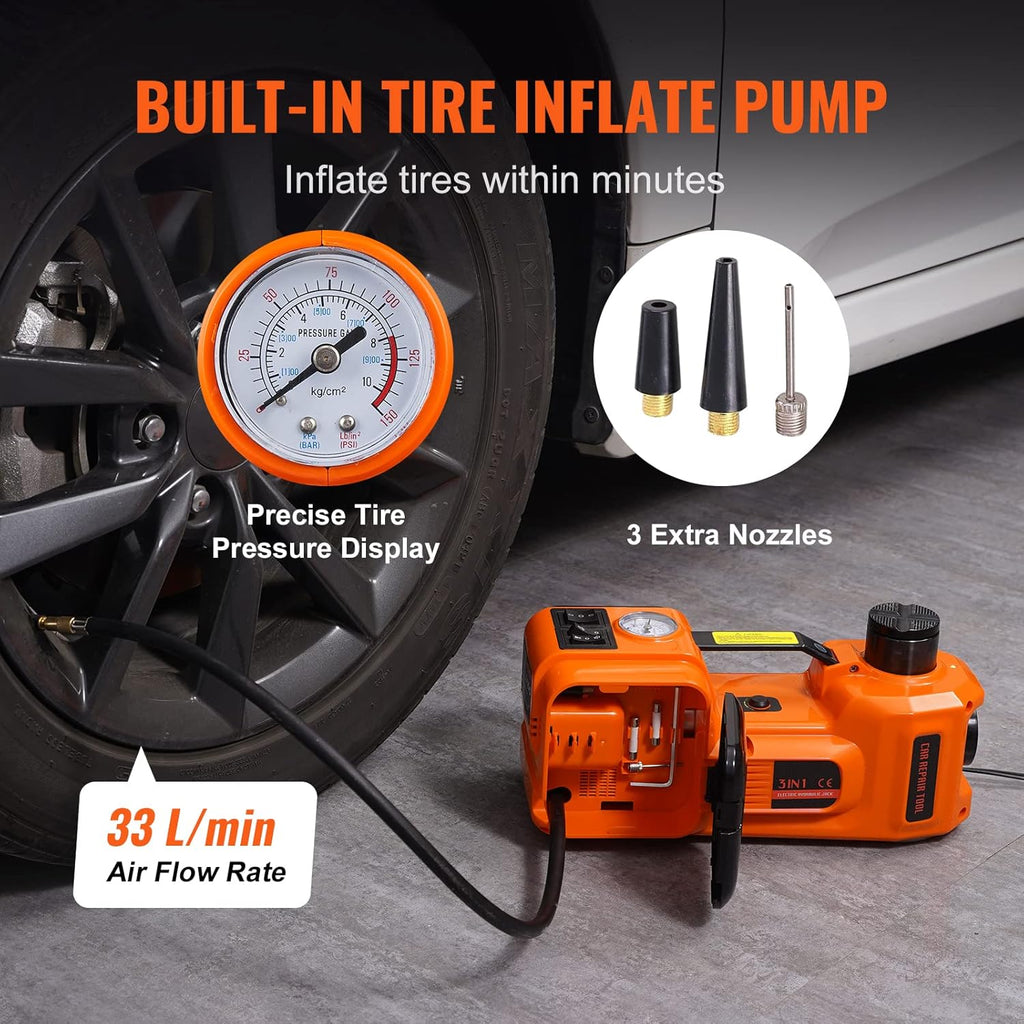 Electric Car Jack 5 Ton Hydraulic Lift with LED Light for SUV Truck Tire Change M134
