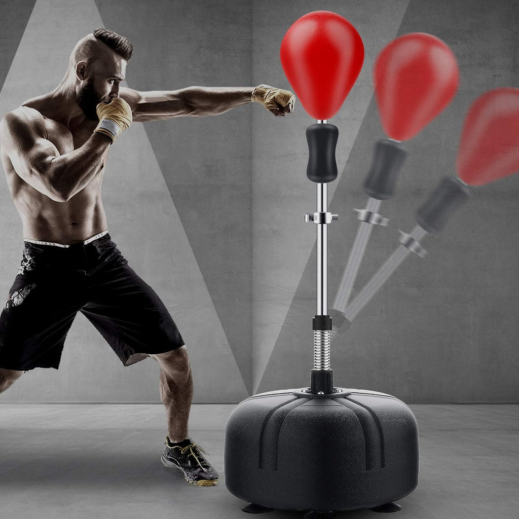 Punching Bag with Stand, Adjustable Height Boxing Reflex Bag for Adults & Kids Y23797