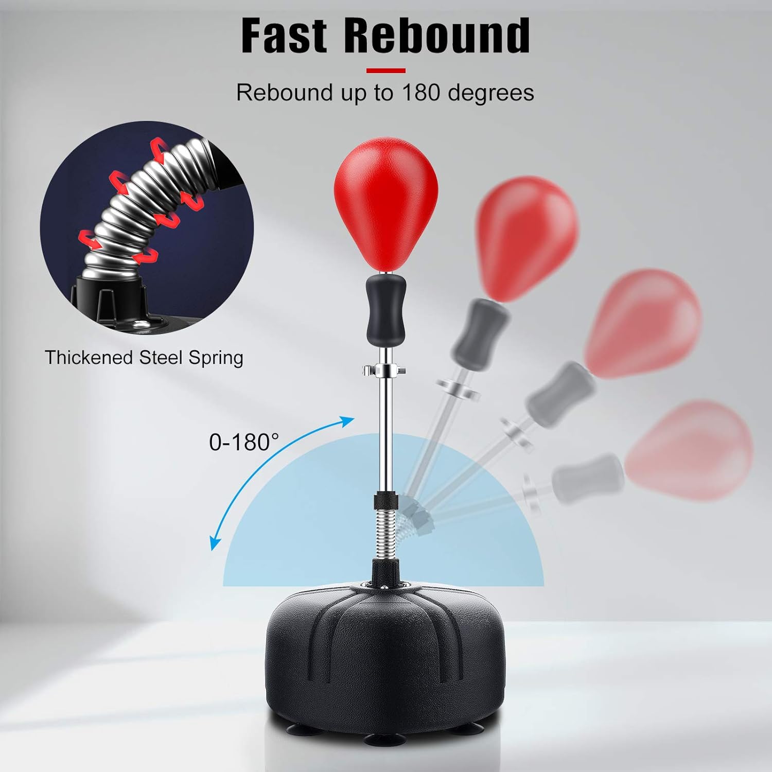 Punching Bag with Stand, Adjustable Height Boxing Reflex Bag for Adults & Kids Y23797