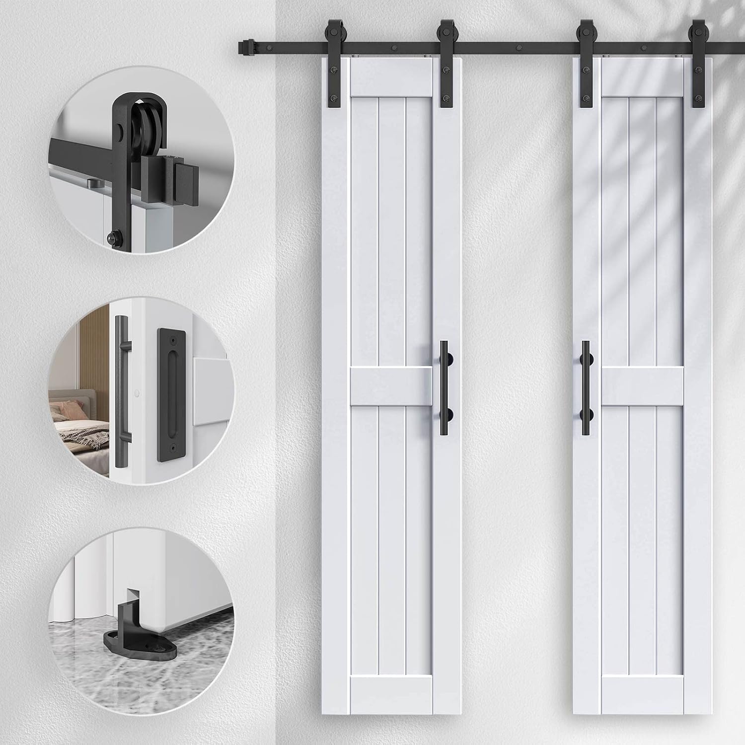 Barn Door with Sliding Hardware, 36x84in, White Q235