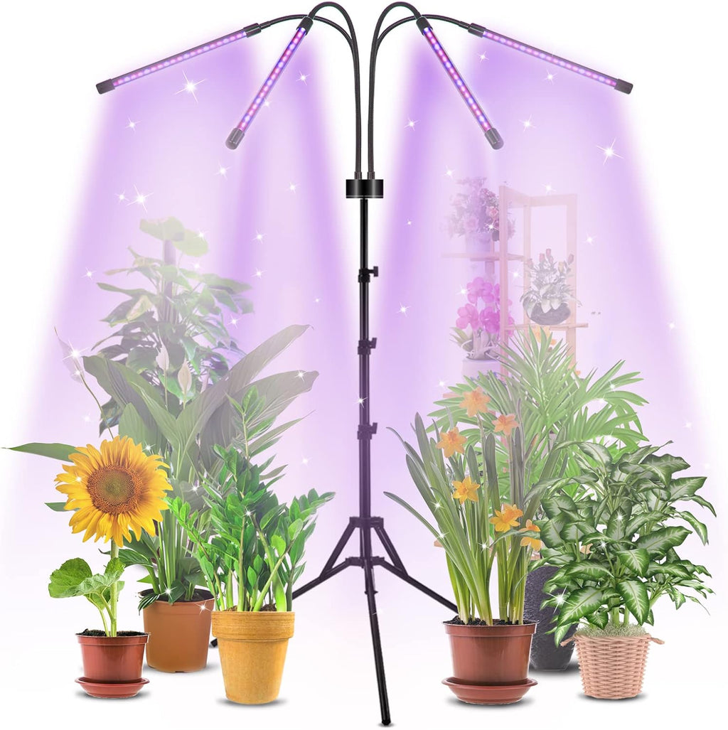 Grow Lights for Indoor Plants Full Spectrum,80LEDs Plant Light for Indoor Plants with 15"-60" Adjustable Tripod,4 Head