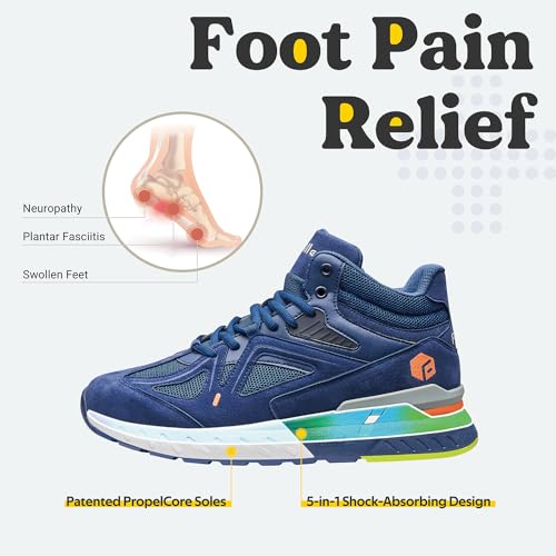 Extra Wide High-top Basketball Shoes for Men with Ankle Support Q64695