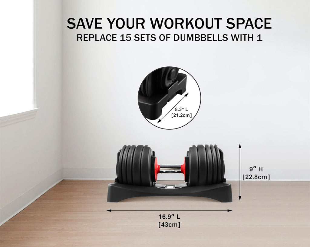 Adjustable Dumbbell Set 5.5-55 lbs, 15-in-1 Weights for Home Gym Full Body Workout P87864