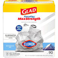 Glad ForceFlex MaxStrength with Clorox Trash Bags, 13 Gal, Mountain Air, 90 Ct, Pack May Vary