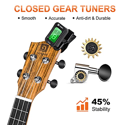 Concert Ukulele 23 Inches Walnut Wood Acoustic Beginner Set with Gig Bag T354290