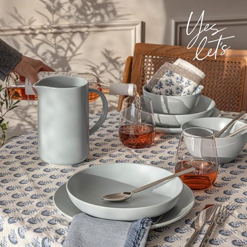 16-Piece Stoneware Dinnerware Set with Plates and Bowls Y62011