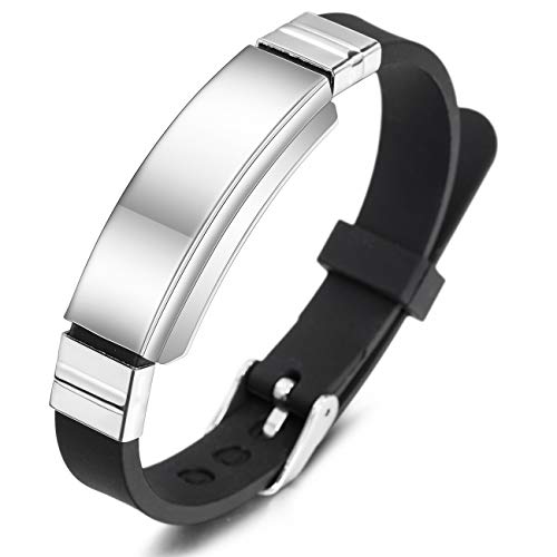 Adjustable Silicone Medical Alert Bracelet with Emergency Card Q963586