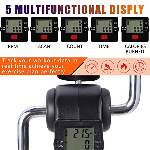 Under Desk Bike Pedal Exerciser for Arm Leg Fitness Folding Portable Home Cycle Y300