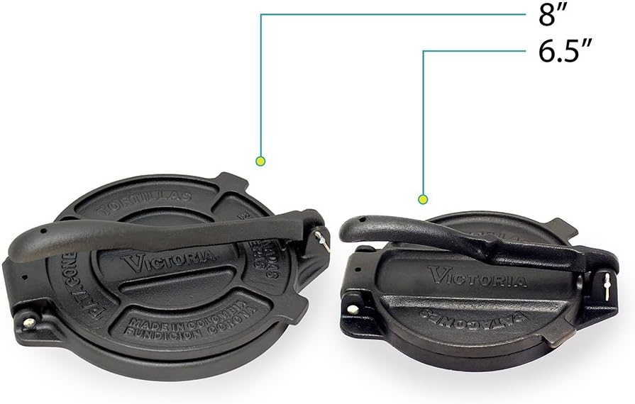 Cast Iron Tortilla Press, 6.5 Inch, Seasoned with Flaxseed Oil N650