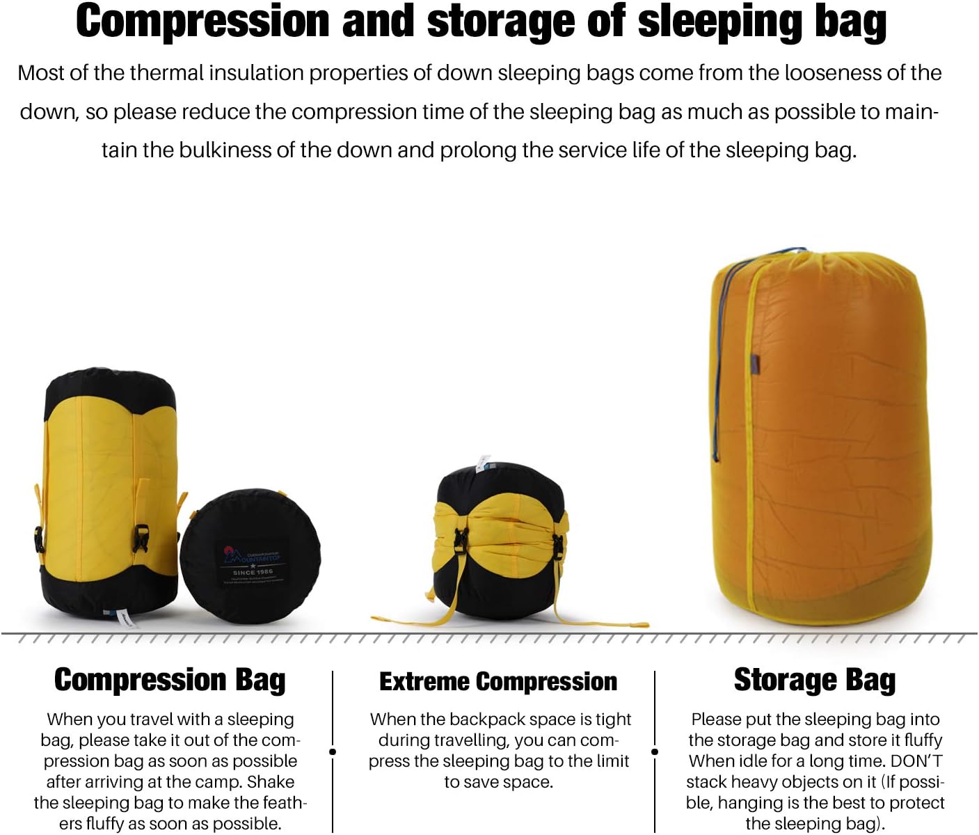 Ultralight Mummy Down Sleeping Bag 32°F for Camping Hiking Z9869