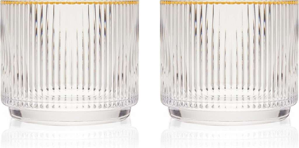 Crystal Lowball Whiskey Glasses, 12oz Set of 2 E3308