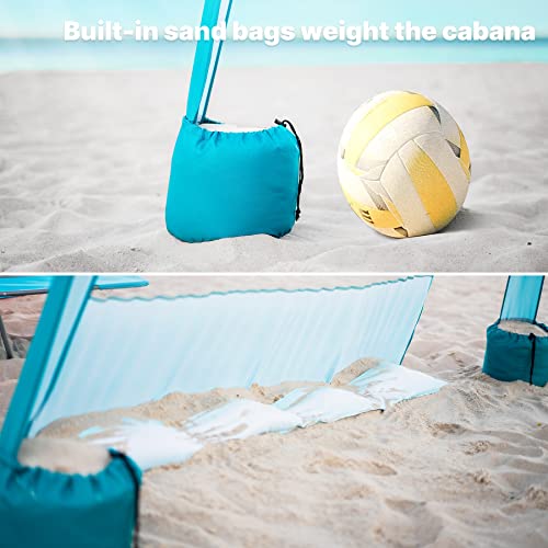 Beach Cabana Canopy with Sand Pockets and Privacy Sunwall F72380