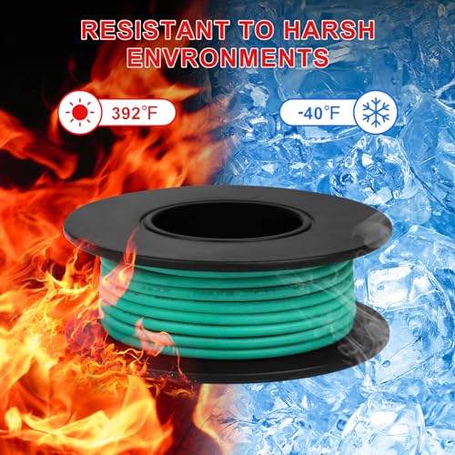 22 AWG Stranded Wire Spool, 50ft, 8 Colors, Silicone Tinned Copper M6044