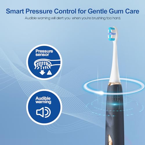 Rechargeable Electric Toothbrush for Adults with 8 Brush Heads and 5 Modes D33384