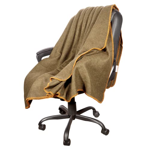 Wool Camping Blanket, Fire Retardant, Extra Thick, 62x84 Inches Y5542