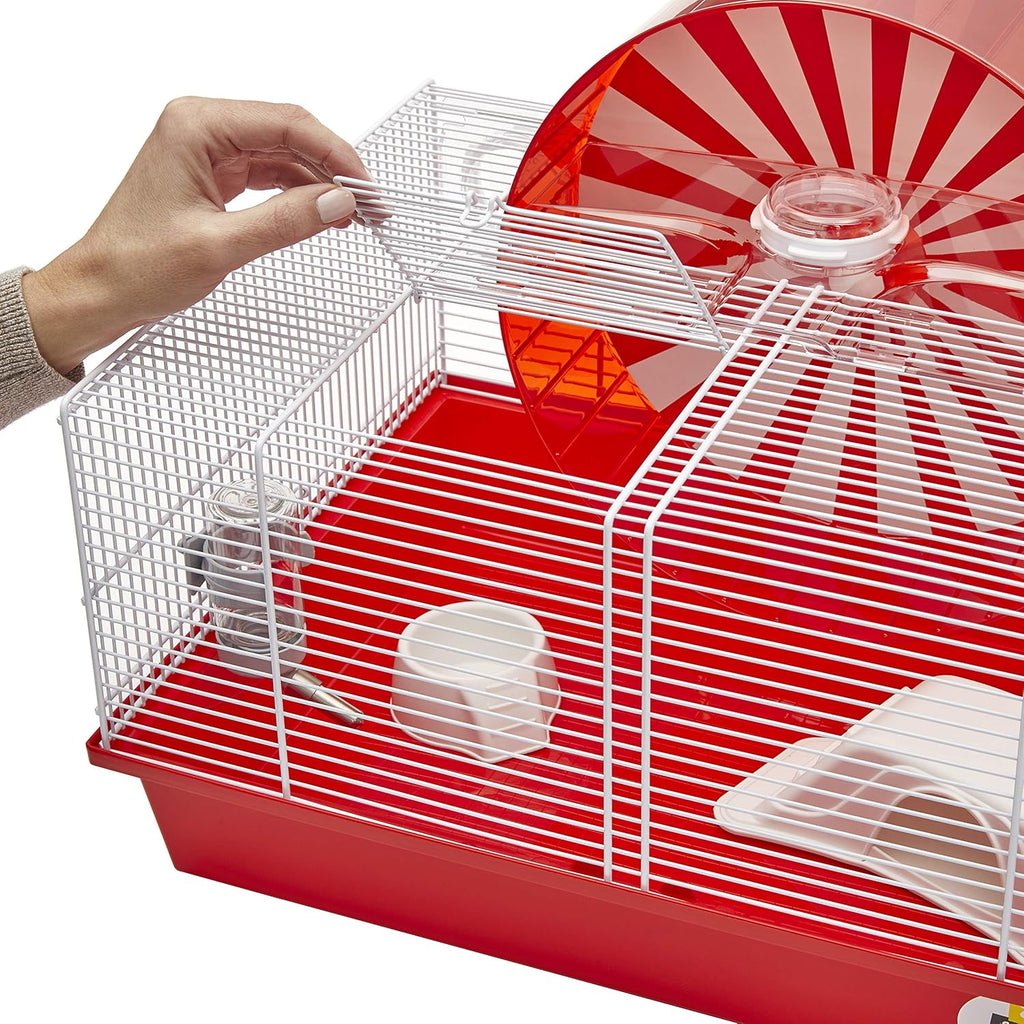 Modular Hamster Cage with XXL Exercise Wheel and Accessories W422986