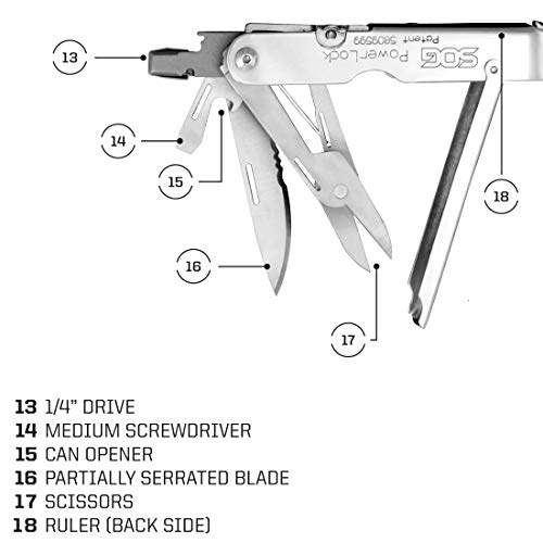 Multi-Tool with 18 Lightweight Specialty Tools, 420 Stainless Steel Body, Black A4477