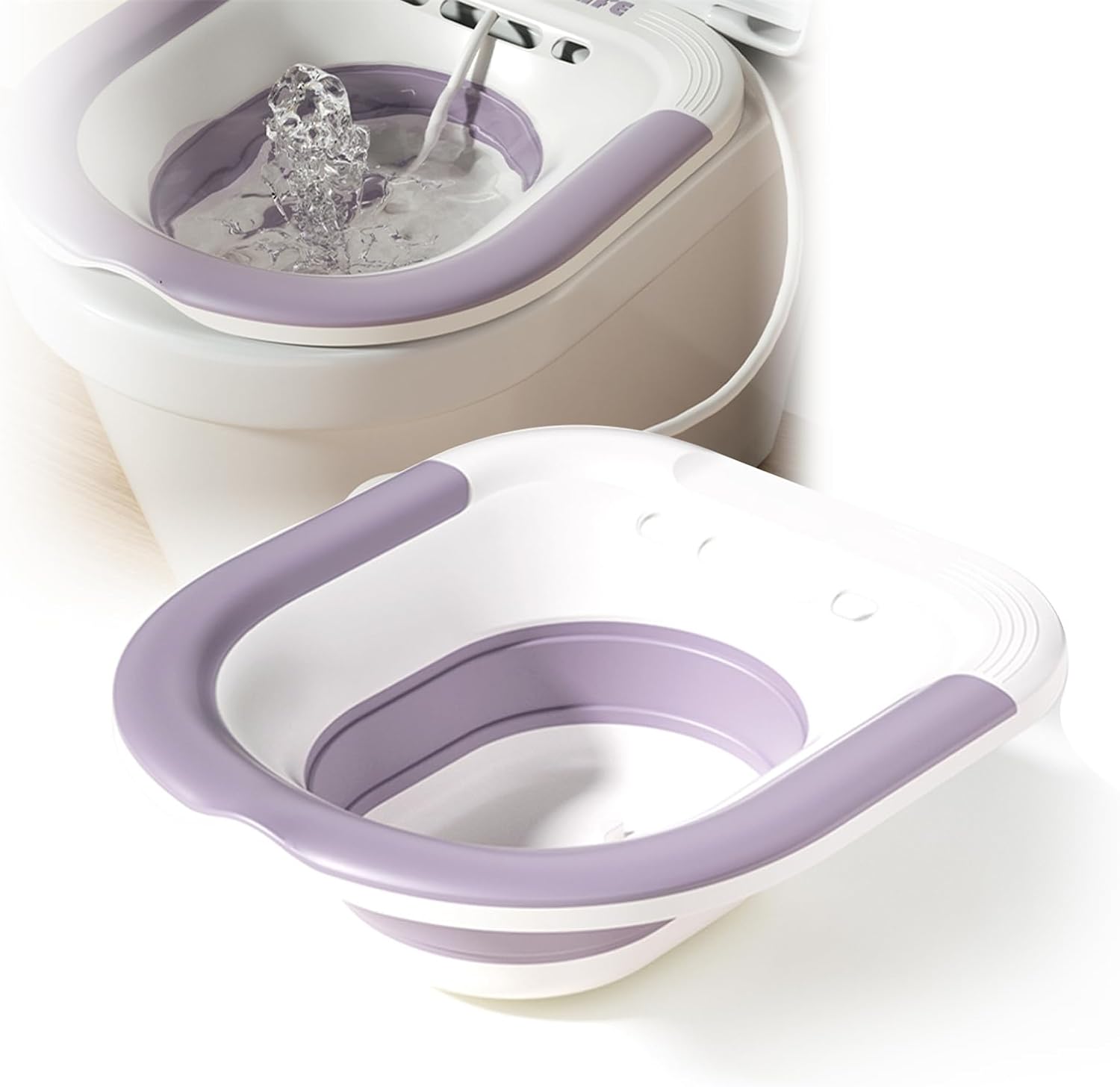 Sitz Bath Sitz Baths for Toilet Foldable Sitz Basin with Flusher Steam Seat Bidet Large Capacity Bidet Bowl for Hemorrhoids Pregnant Women and Elderly Fits All Toilet Seat Toilets