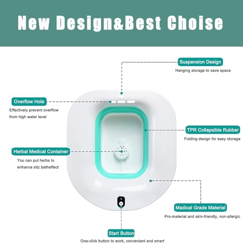 Foldable Electric Sitz Bath Tub for Postpartum Hemorrhoid Relief A856