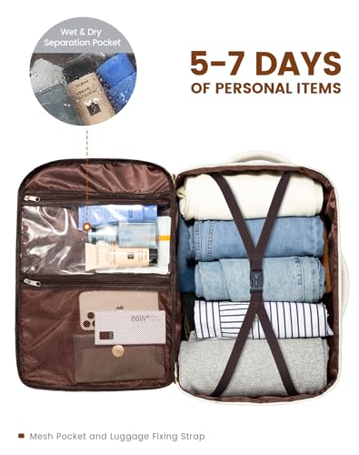 Travel Backpack for Women, 40L Carry On, Waterproof, Fits 17.3 Inch Laptop L444
