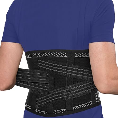 ORTONYX Back Brace for Lower Back Pain, Back Support Belt for Women & Men, Breathable Lower Back Brace with Lumbar Pad, Lower Back Pain Relief for Herniated Disc, Scoliosis, Sciatica/Black M-L