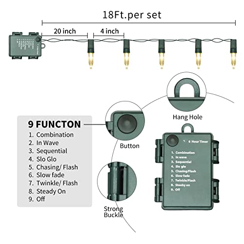 50 LED Outdoor Christmas Lights, 17 FT Battery Operated Mini String Lights with 8 Modes & Timer F29391