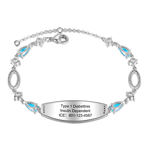 Silicone Medical ID Bracelet Adjustable Waterproof for Men Women E66524