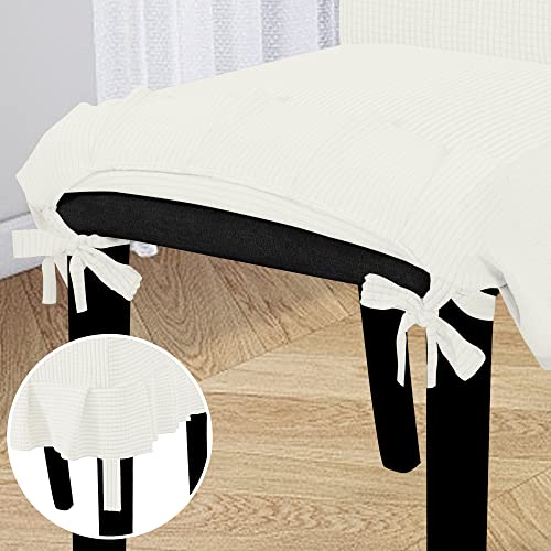 Stretch Parsons Dining Chair Slipcover with Skirt, 2 Pack, White S5803