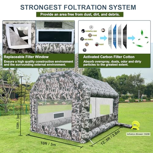 Inflatable Paint Booth Portable Spray Tent with Air Filter System for Car Parts Painting B4277