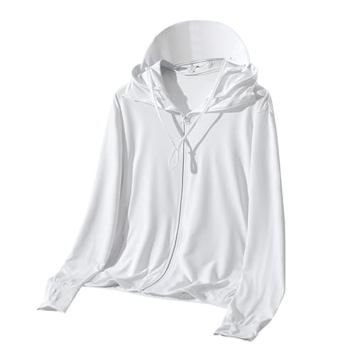 Sun Shirts for Men UPF 50+ Light Jacket Sun Protection Hooded SPF UV Shirt Hiking Fishing Long Sleeve Full Zip Shirts