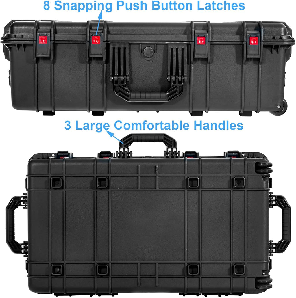 Waterproof Rolling Equipment Case with Foam, 35"x 20.5"x 12" R37170