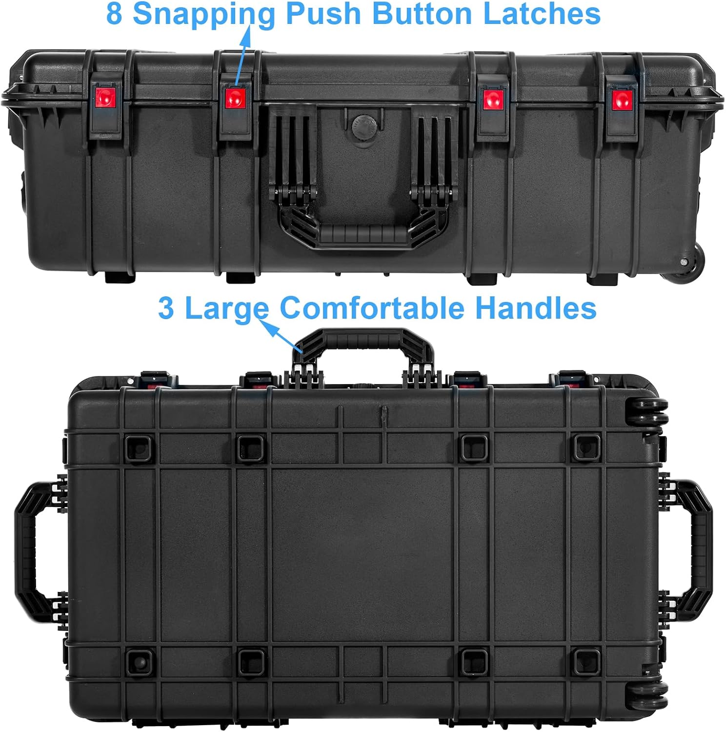 Waterproof Rolling Equipment Case with Foam, 35"x 20.5"x 12" R37170