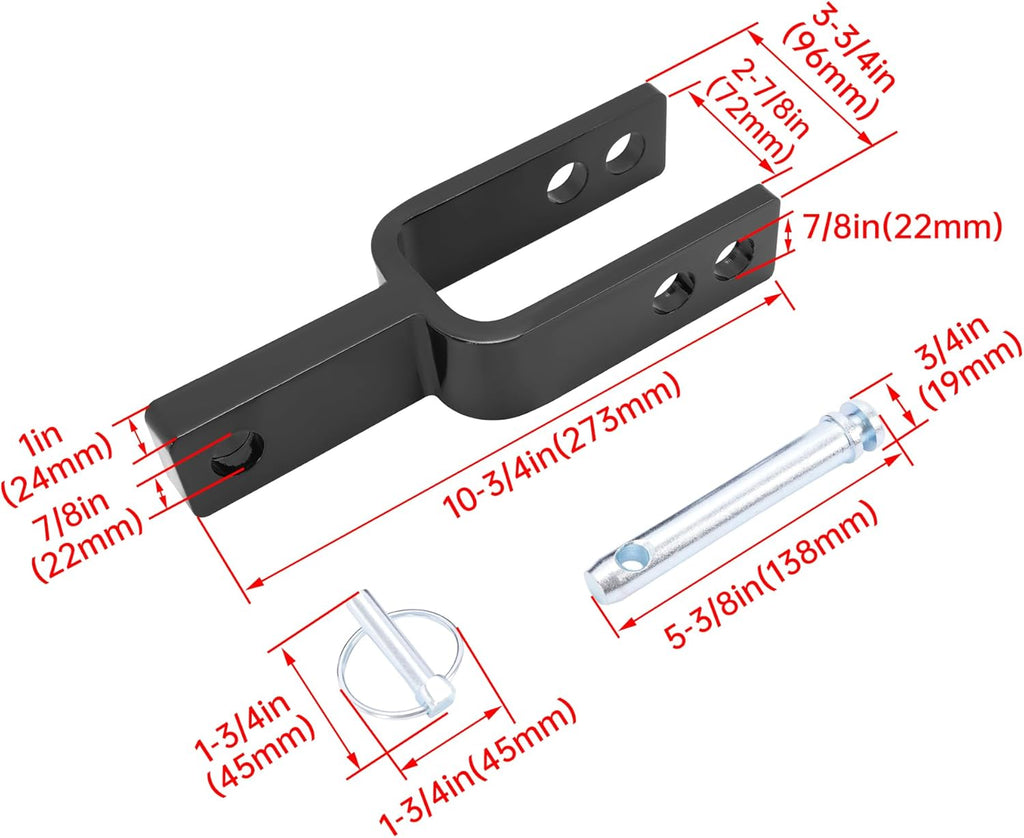 Quick Hitch Adapter for Category 1 3-Point Tractors, Steel Black S365