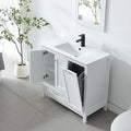 LUCKWIND 36" Bathroom Vanity with Sink Combo Set, Bathroom Cabinet with Laundry Hamper, includes 2 Doors, 1 Drawer and Soft Closing System, (Mirror Not Include), White