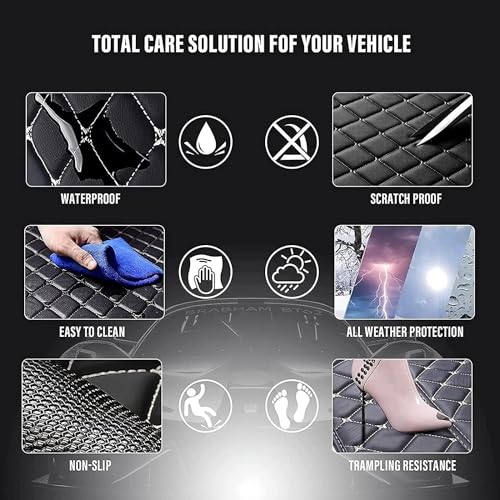 Custom Car Floor Mats Full-Coverage Non-Slip Leather All-Weather O674797